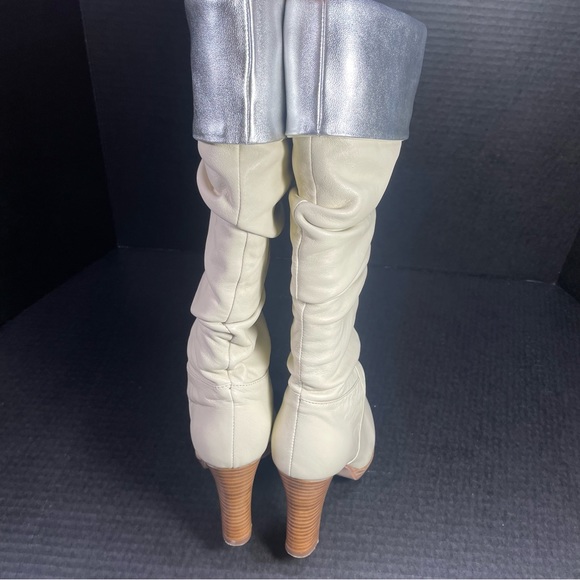 Charles David Elixir Cream and Silver Leather boots 5.5M - Picture 6 of 15